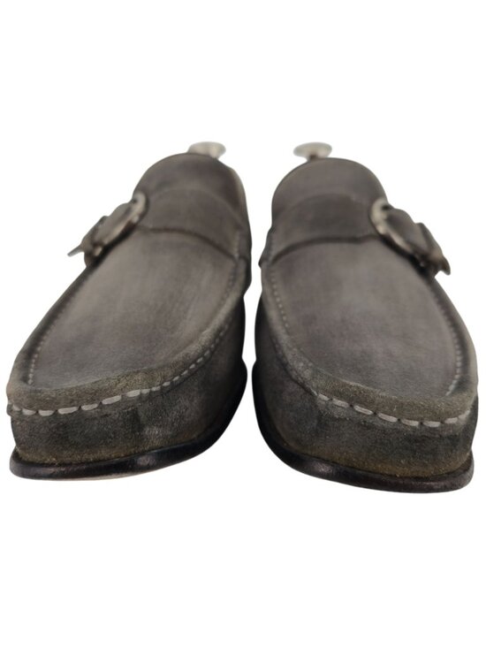 Salvatore Ferragamo Italy Gray Suede Buckle Moccasin Loafers Men 9.5D Dress Shoe main image 6